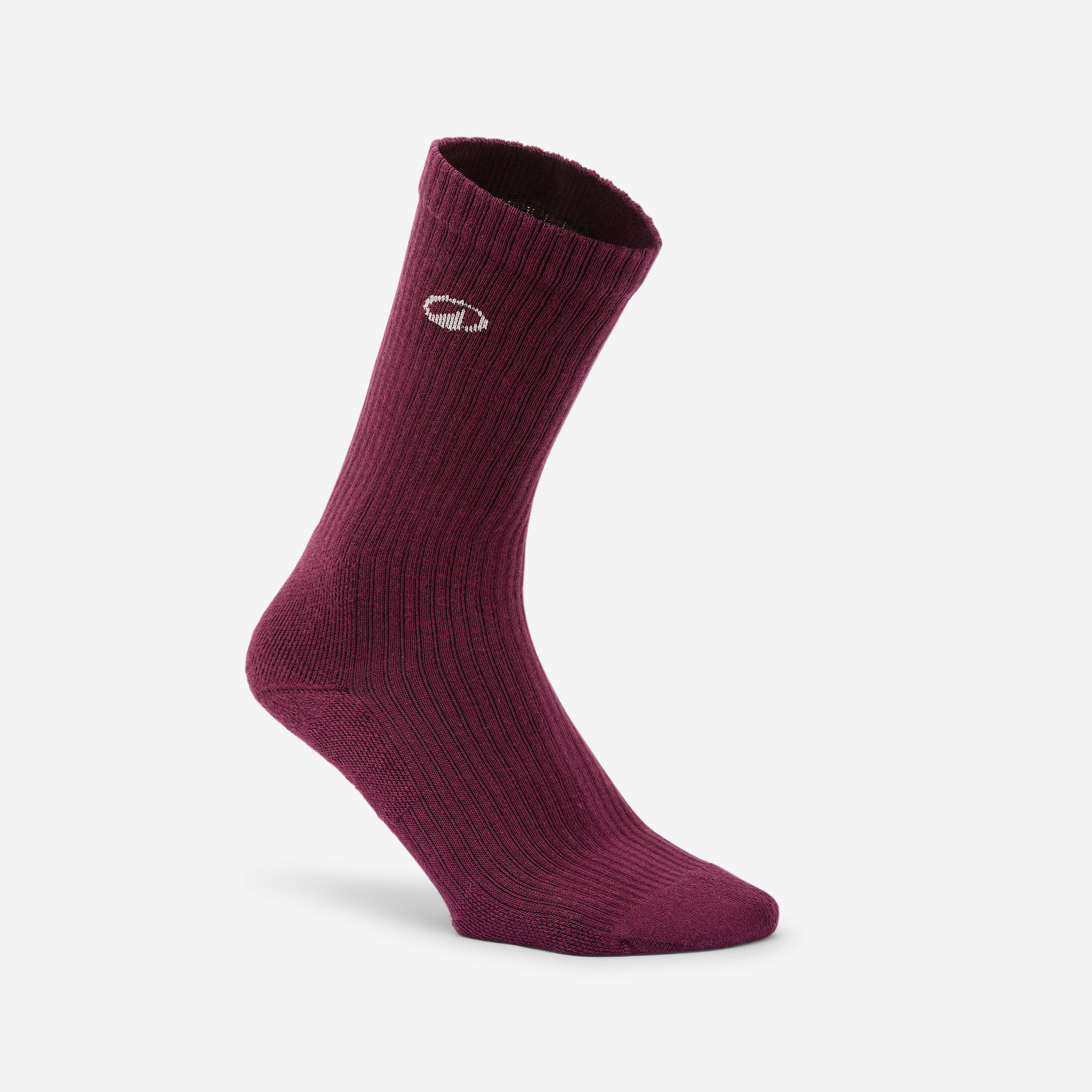 Chaussettes mi-mollet, Elementals, bordeaux rose et jaune, lot de 3 4/6