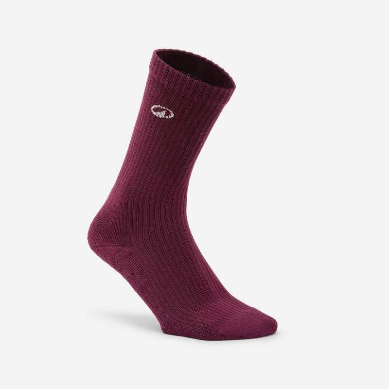 Set 3 perechi șosete trei sferturi Elementals Bordo, Roz și Galben