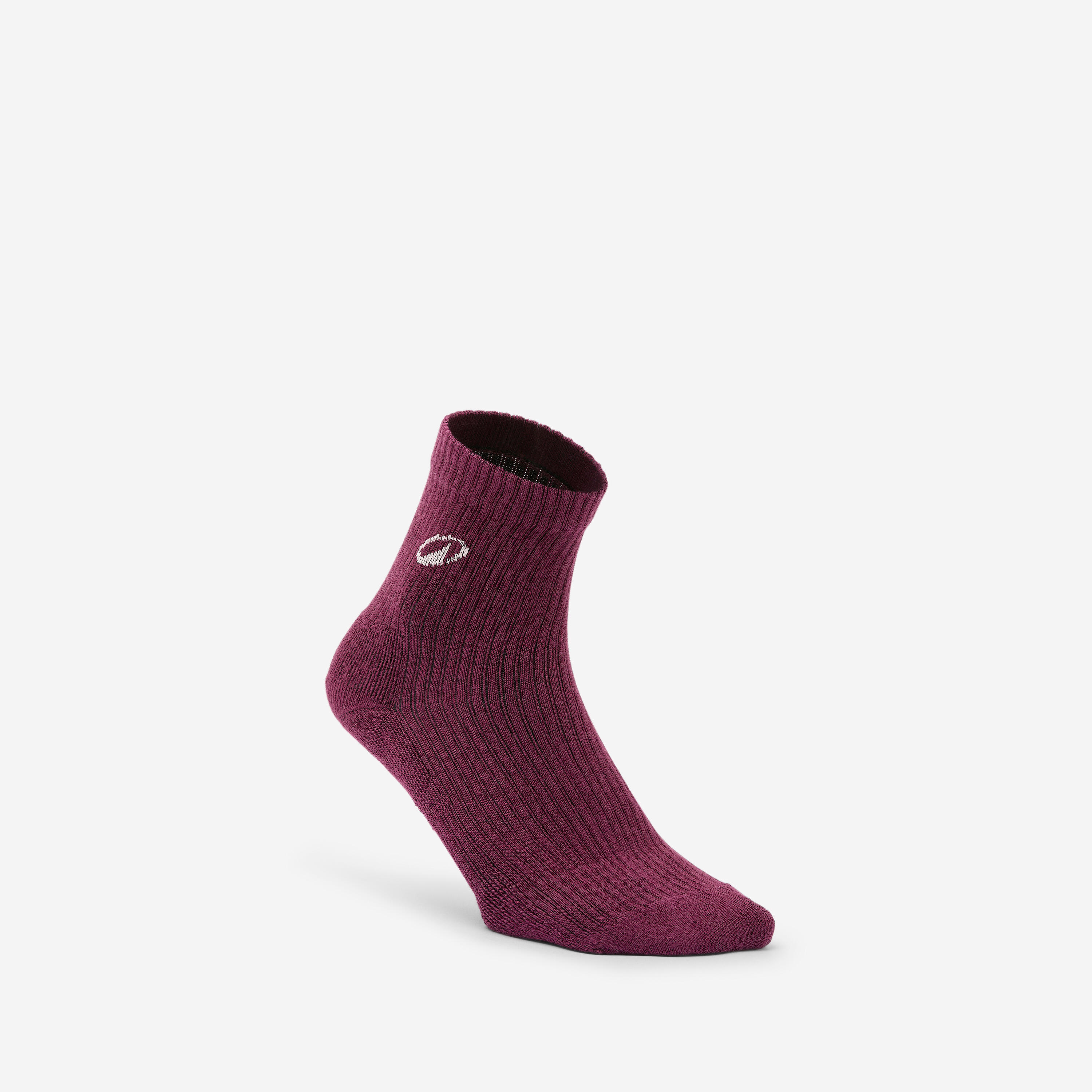 Ankle socks, Elementals, burgundy pink off-white, set of 3 2/4