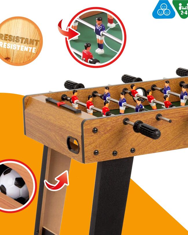 Futbolín de madera resistente