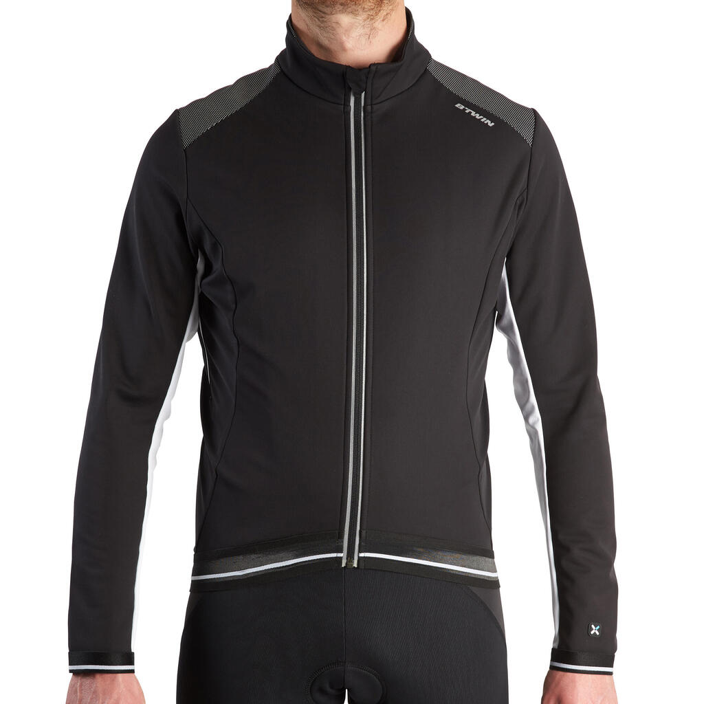 Fahrradjacke Velo 500 Herren schwarz/weiß