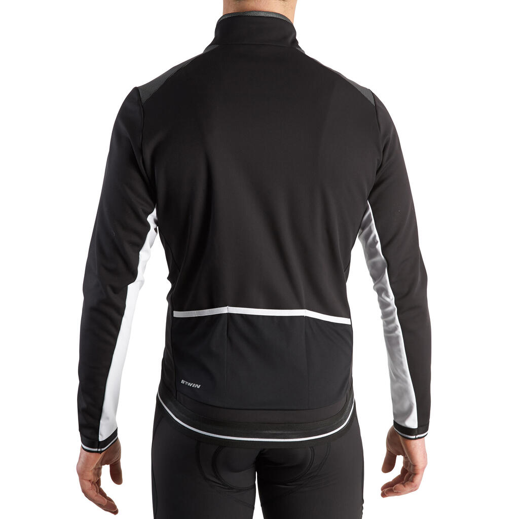 Fahrradjacke Velo 500 Herren schwarz/weiß