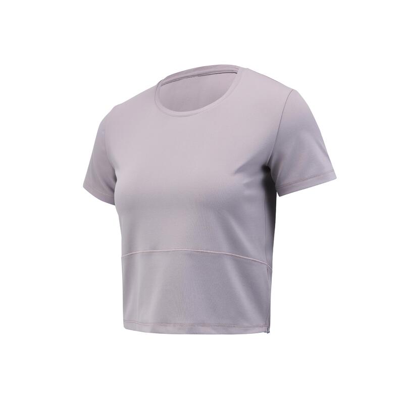 Tricou de yoga și Pilates elastic și moale, gri, damă