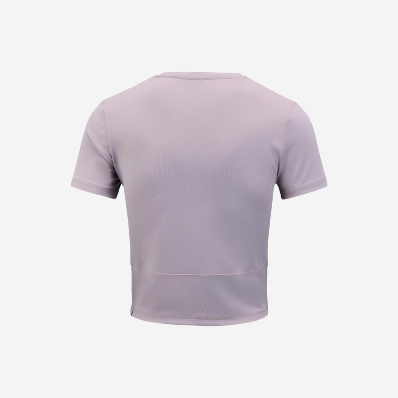 Tricou de yoga și Pilates elastic și moale, gri, damă