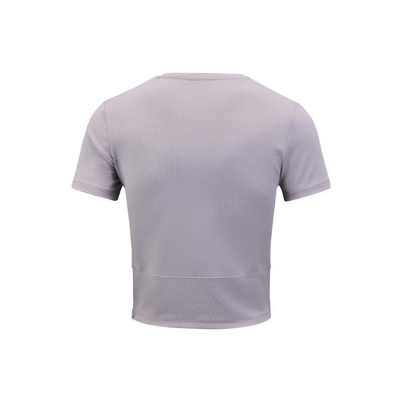 Tricou de yoga și Pilates elastic și moale, gri, damă