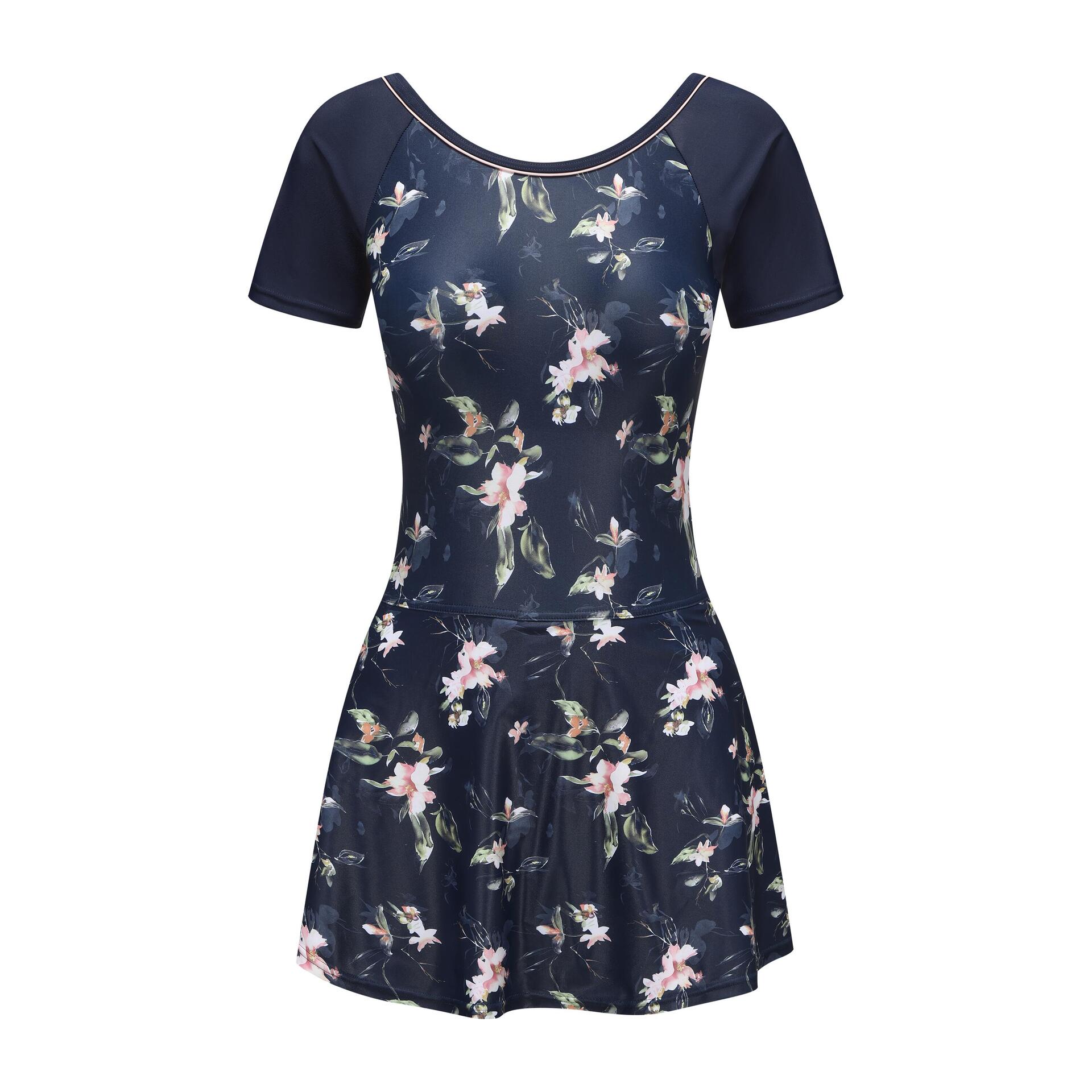 short dress swimsuit Free Country Women's Swim Dress with Built-in Biker Short