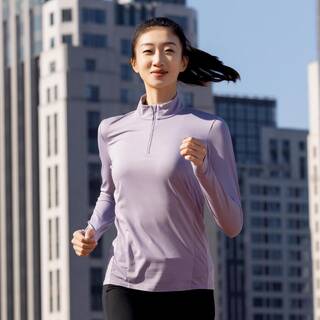 Women's Breathable Long-Sleeved Running T-Shirt-KIPRUN Run 500 Dry-Purple
