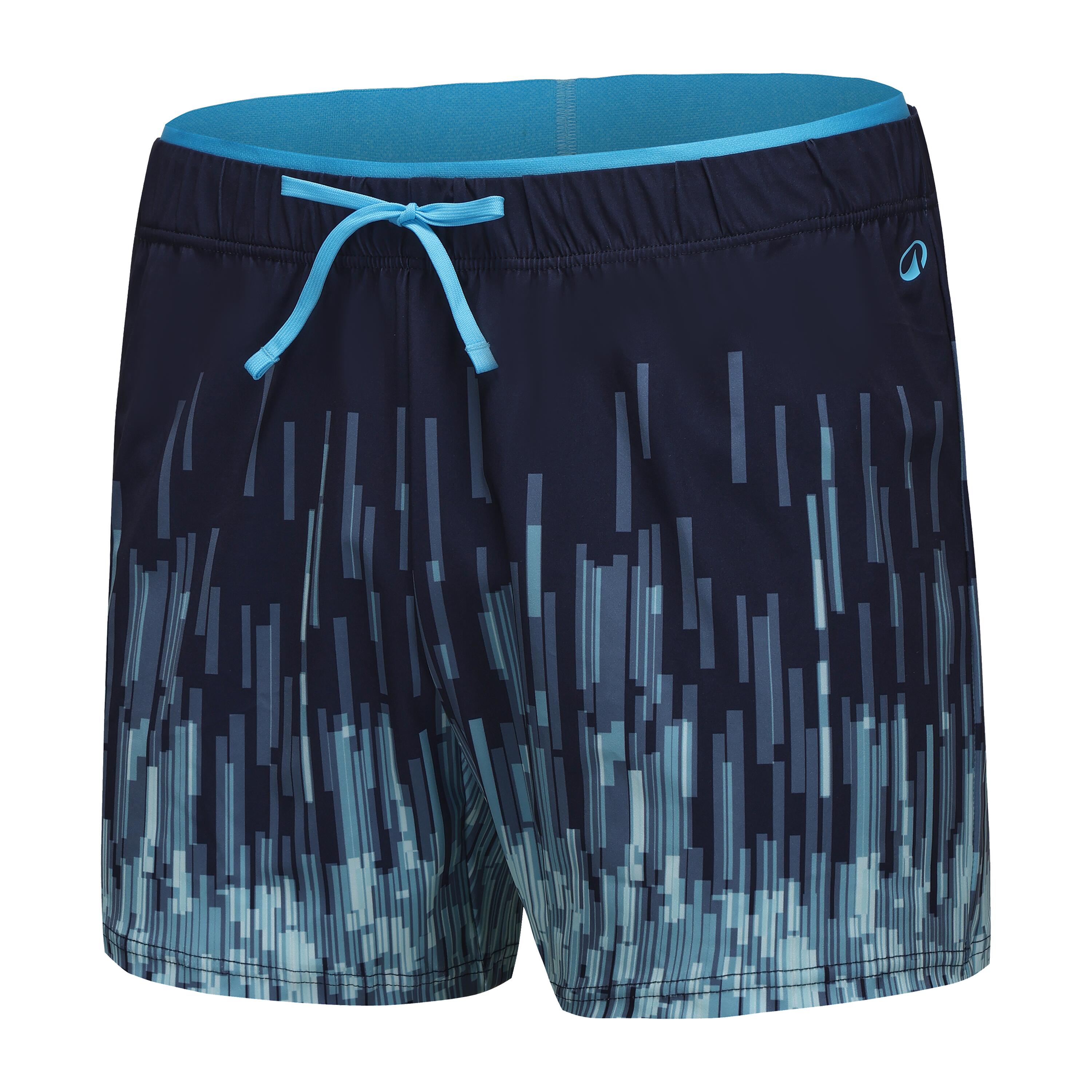 MEN'S SWIMMING SHORT SWIM SHORTS, 100 GEO BLACK
