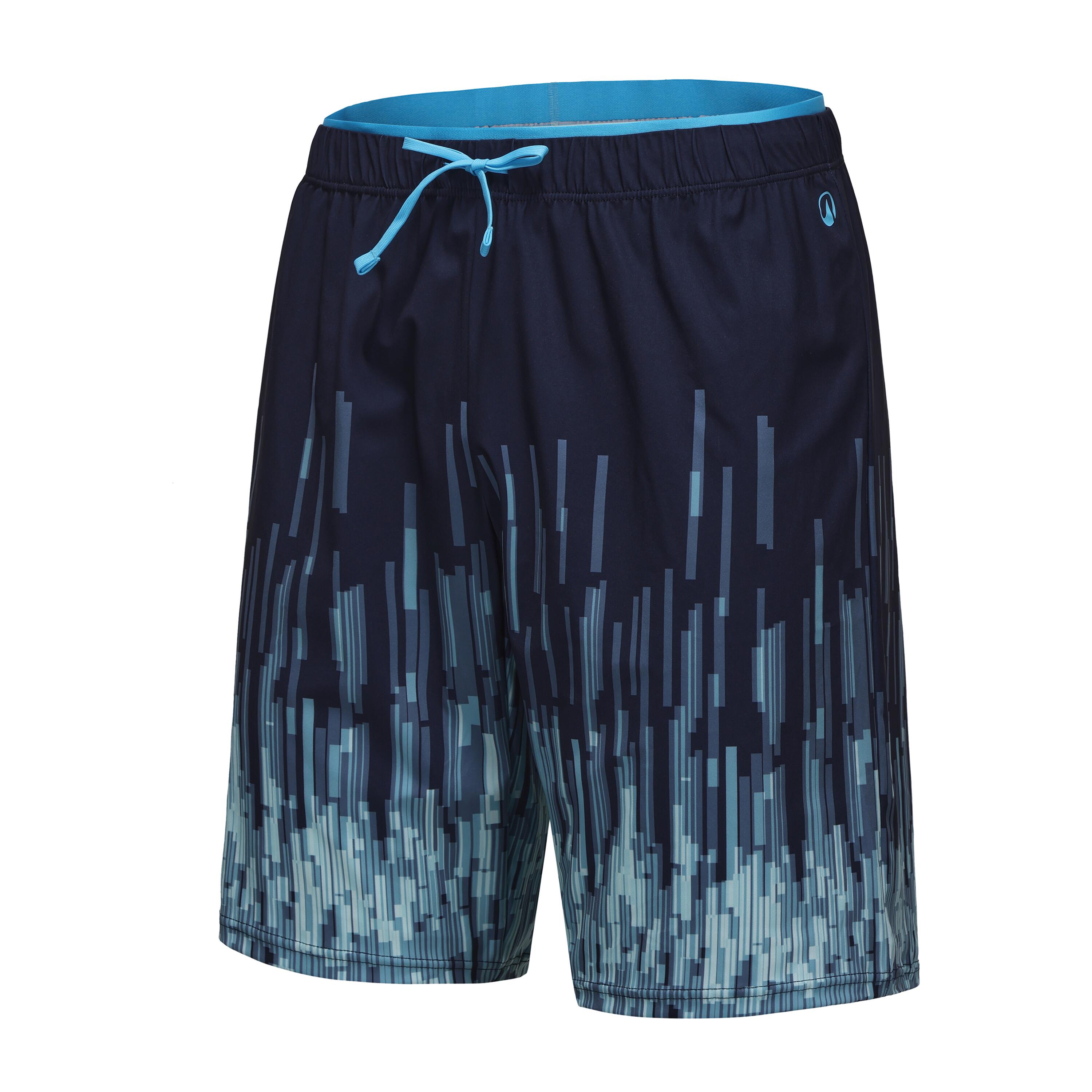 MEN'S SWIMMING LONG SWIM SHORTS, 100 PALM NEON