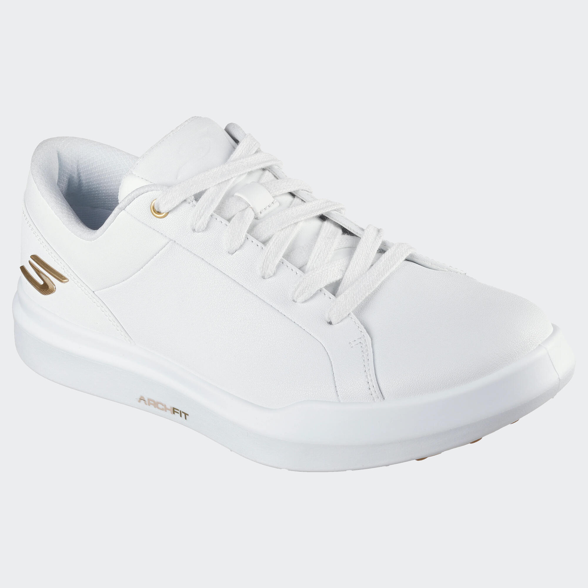 Chaussures de golf cuir imperméables femme, Skechers Go Golf Drive 6 blanc 3/5