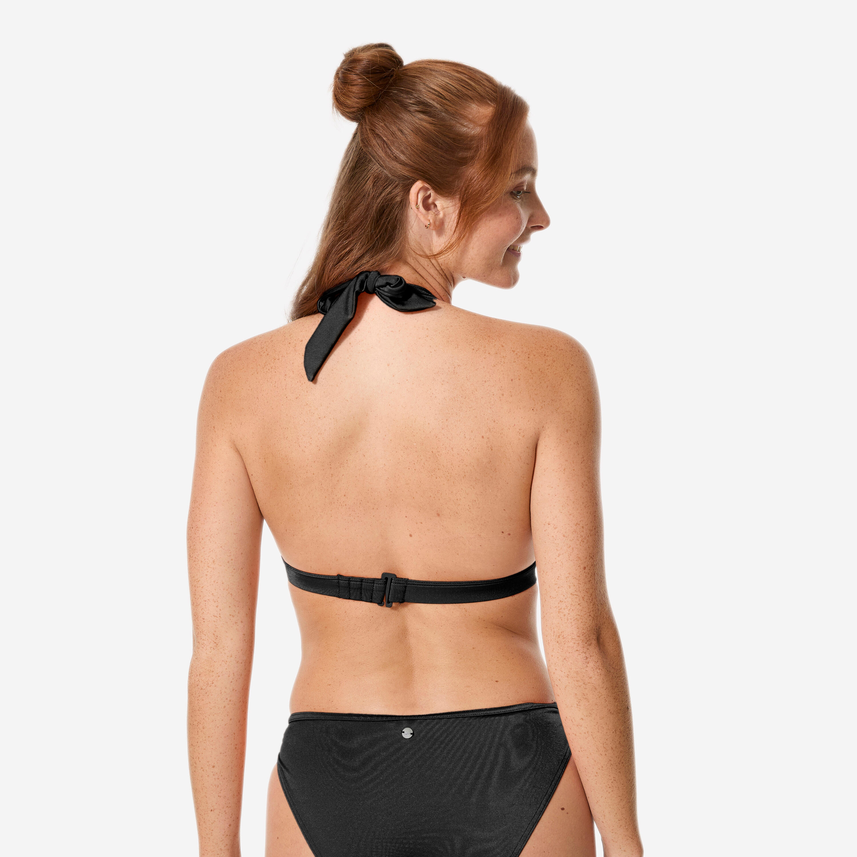 Haut de maillot de bain foulard surf femme, Cora noir 3/5