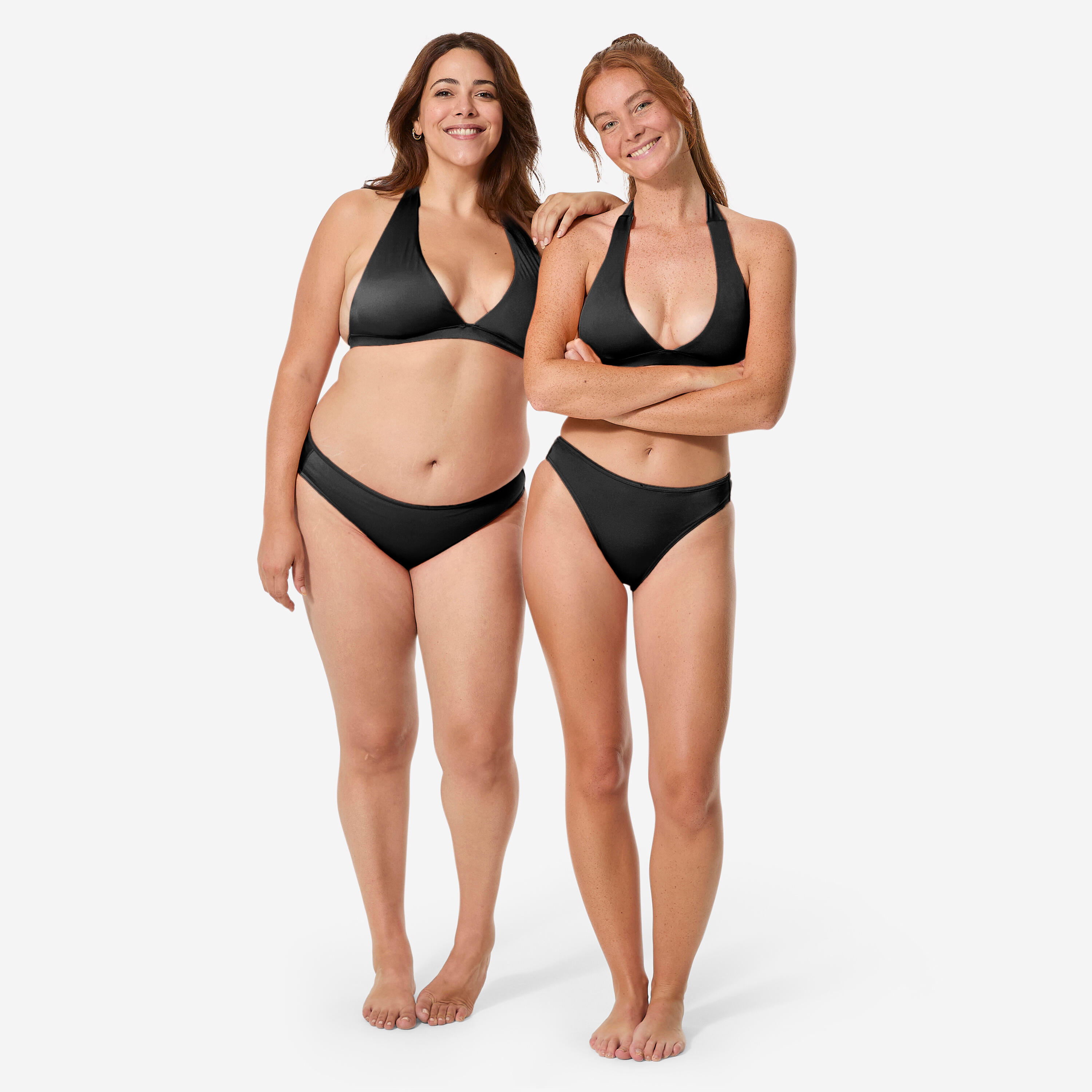 Haut de maillot de bain foulard surf femme, Cora noir 2/5