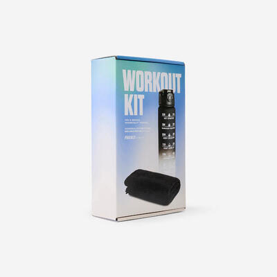 Fitnessset met waterfles 1 liter en handdoek