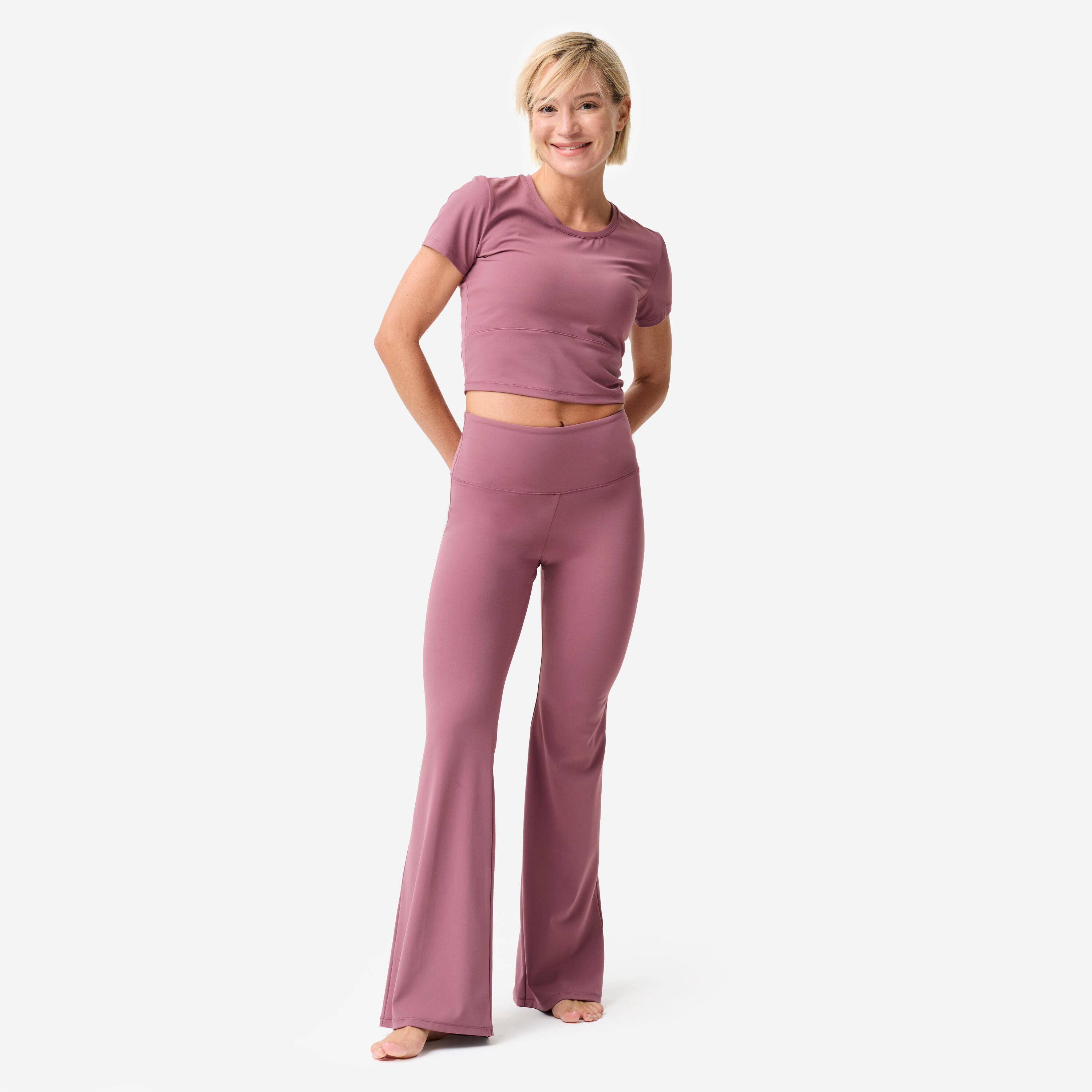 Legging de yoga/pilates flare femme, breathe violet 2/11