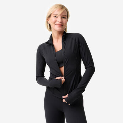 Felpa donna yoga BREATHE leggera nera