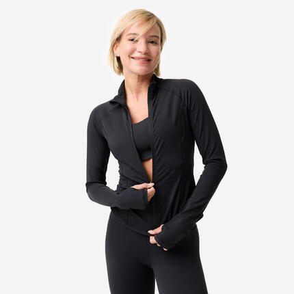 Trainingsjacke Damen Yoga/Pilates - Breathe schwarz