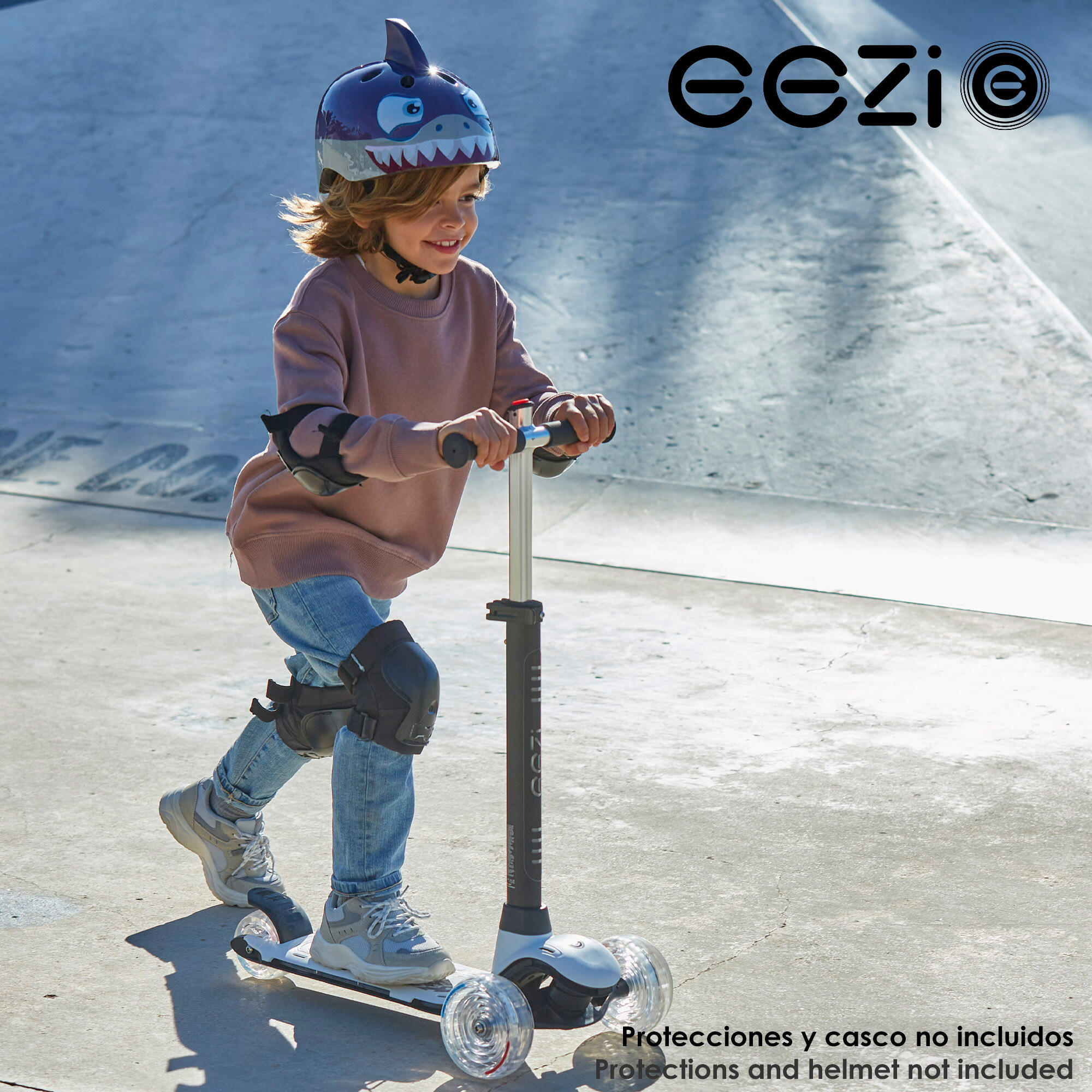 Patinete 3 ruedas blanco c/luces multicolor personalizables EEZI SP - CD 4/4