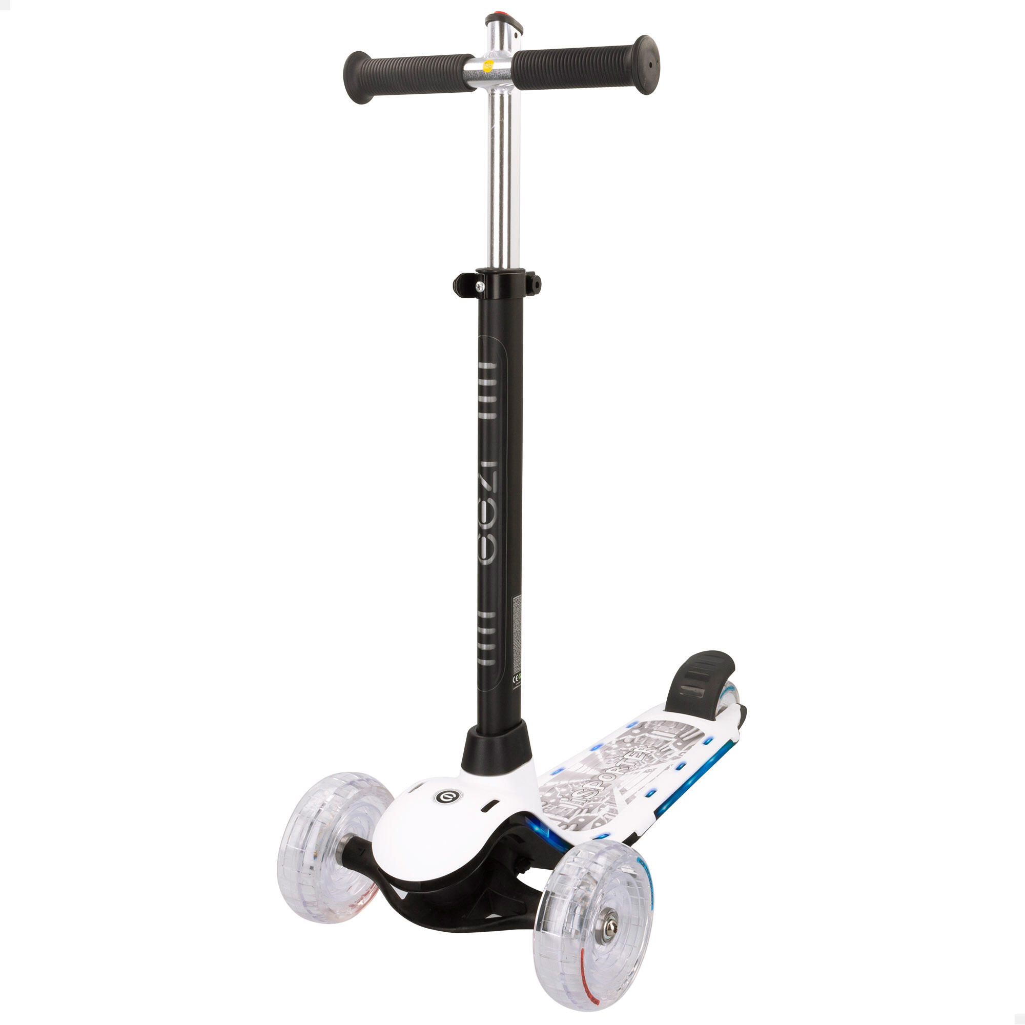 Patinete 3 ruedas blanco c/luces multicolor personalizables EEZI SP - CD 1/4