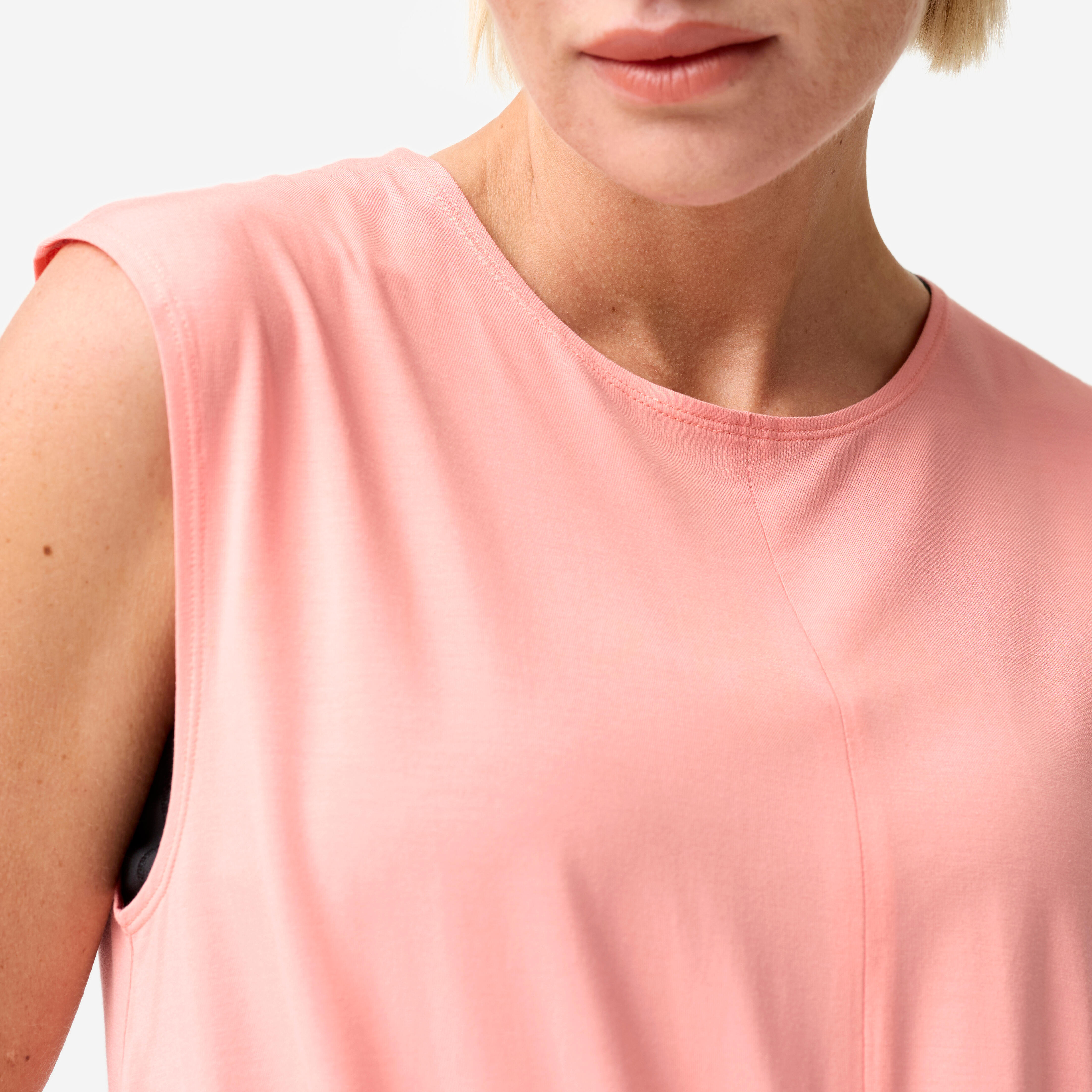 Women’s Loose-Fit Yoga and Pilates Tank Top, Pink - DECATHLON