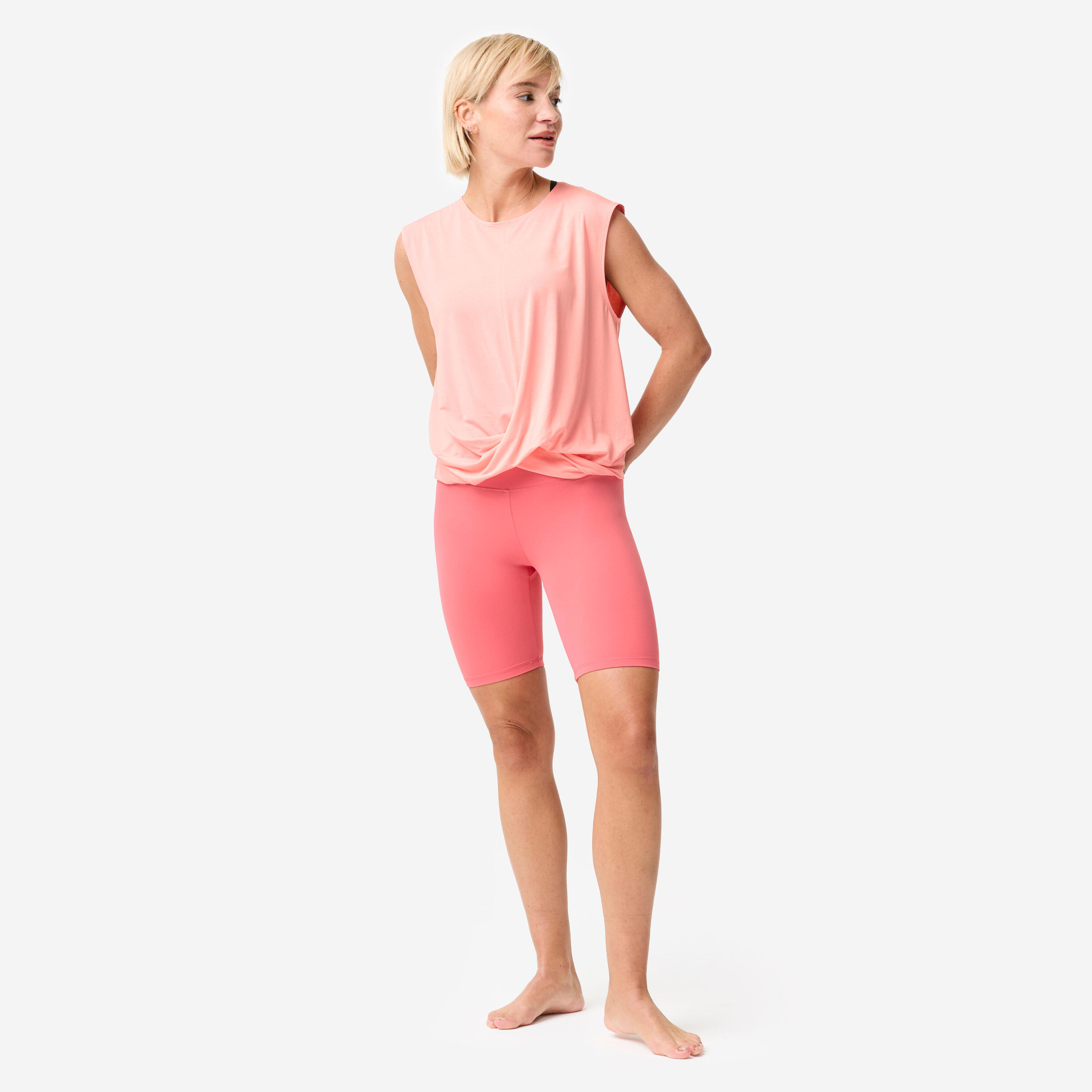 Short de yoga et de pilates extensible et doux femme, Breathe 2/10