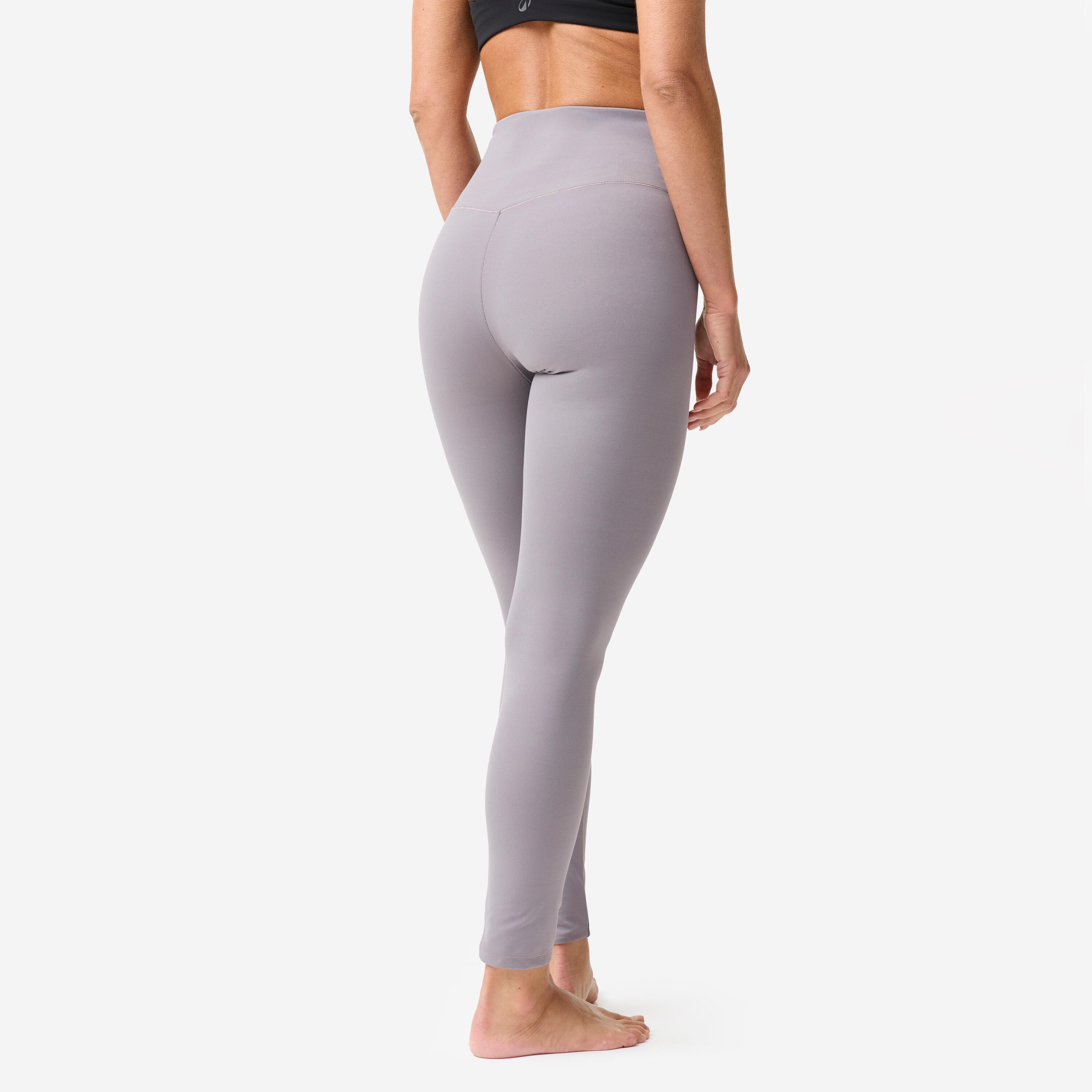 Leggings donna yoga BREATHE traspiranti vita alta modellanti grigi 4/10