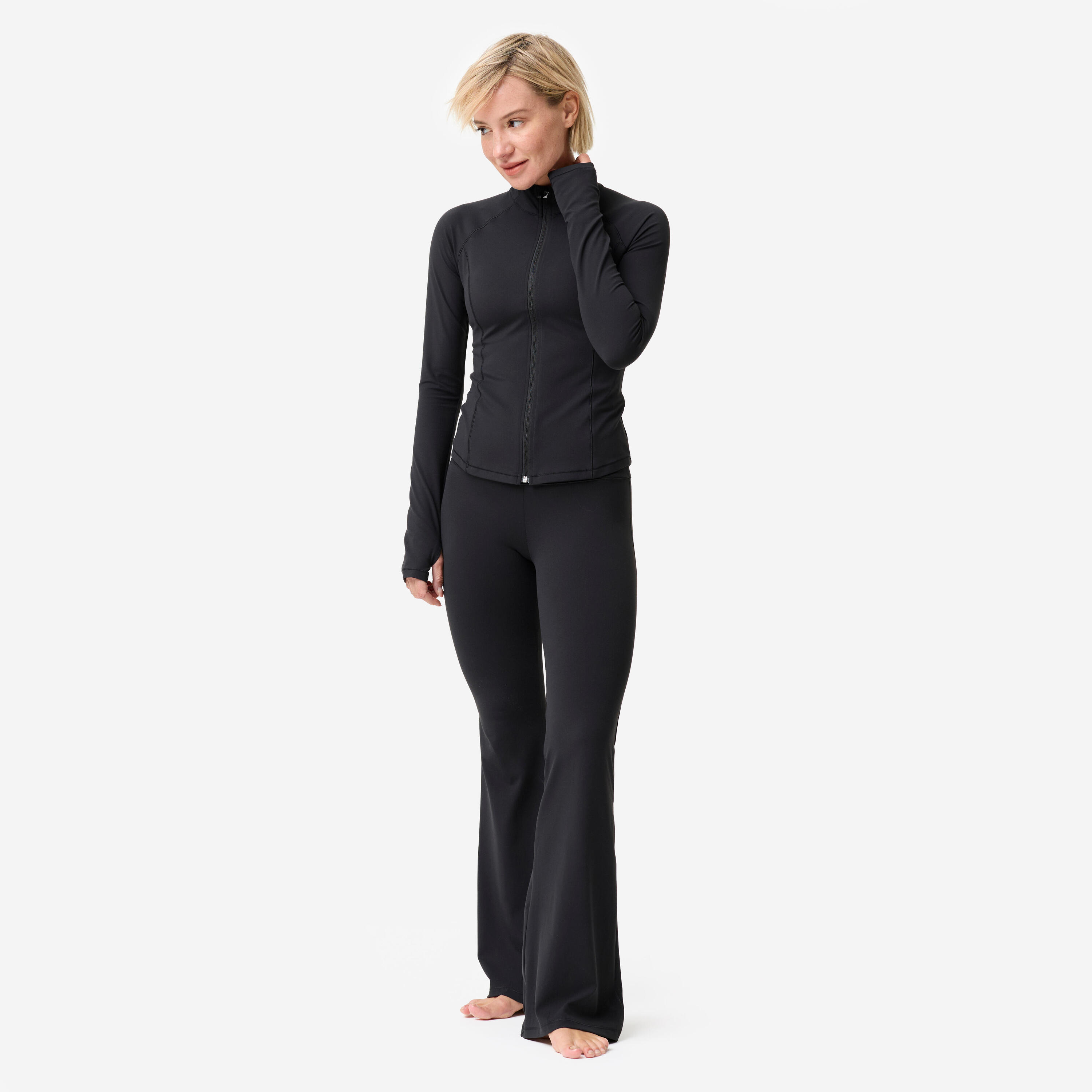 Bluza do jogi i pilatesu damska Domyos Breathe rozpinana 2/9