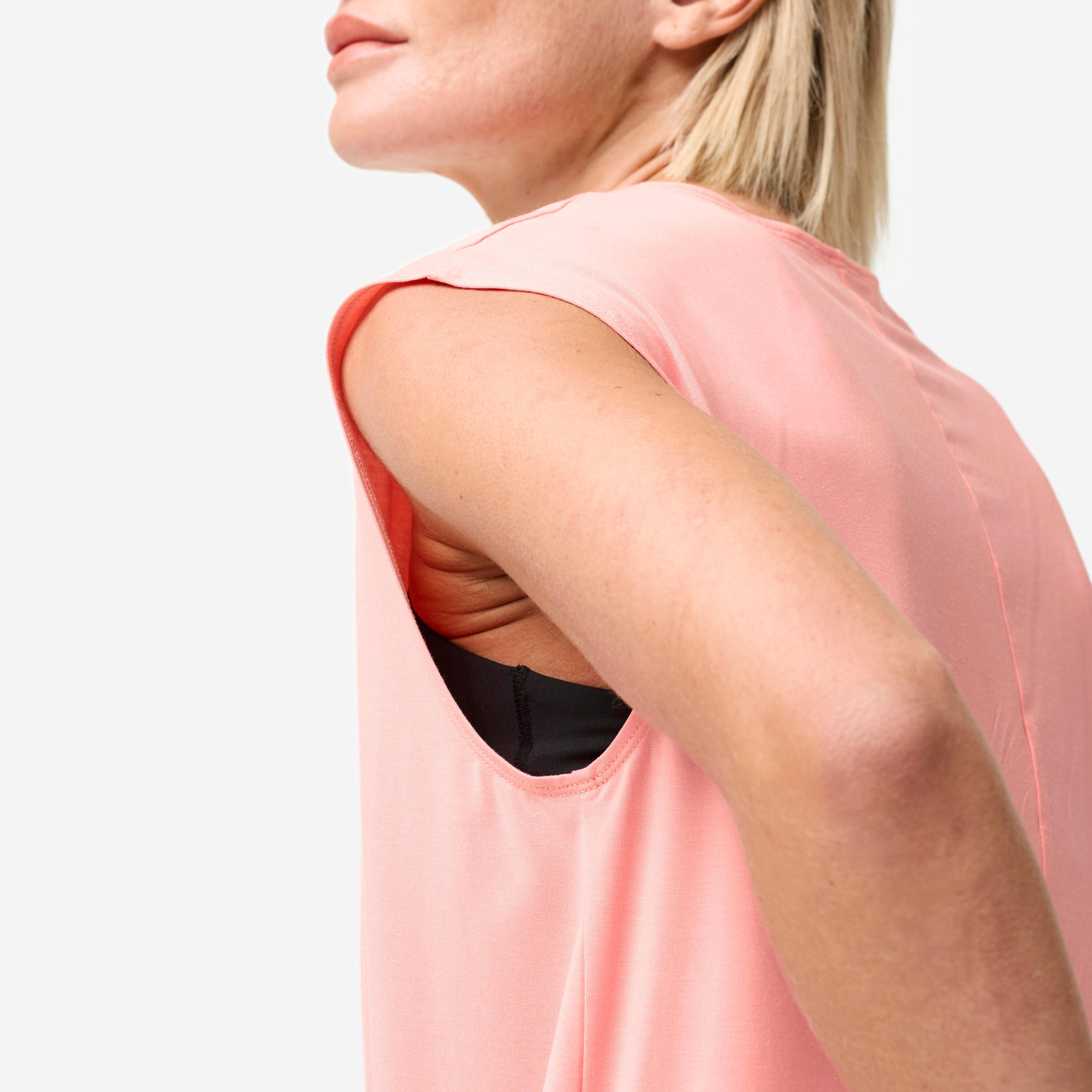 Camisole de yoga et de pilates fluide et aérée femme, rose 6/10