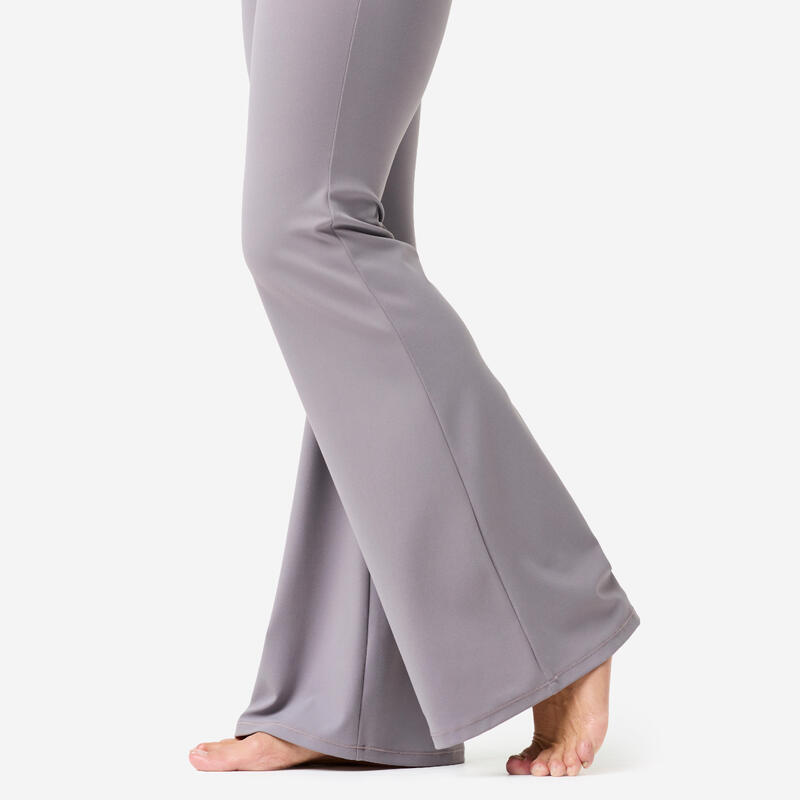 Colanți de yoga și pilates evazați și moi gri Damă