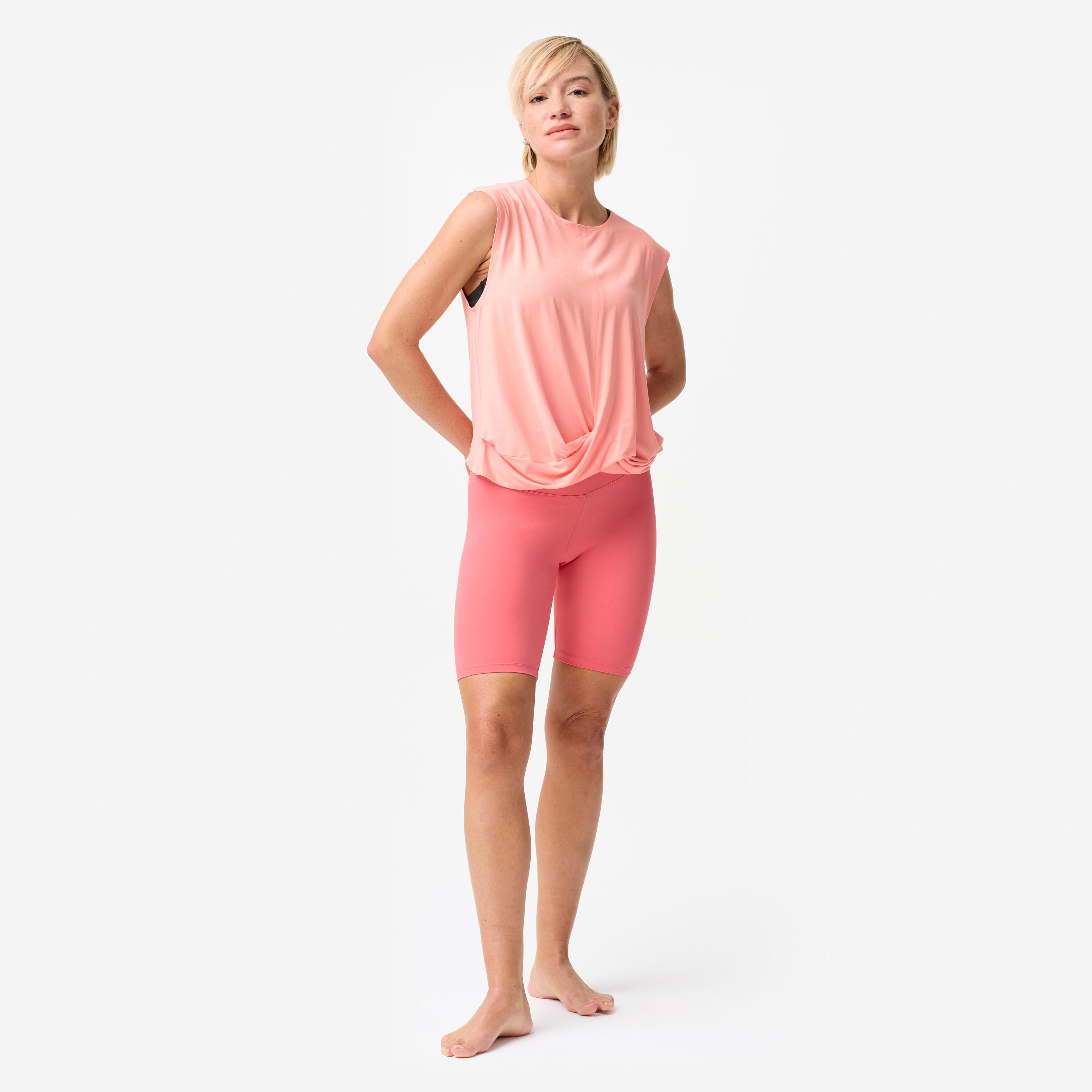 Camisole de yoga et de pilates fluide et aérée femme, rose 2/10