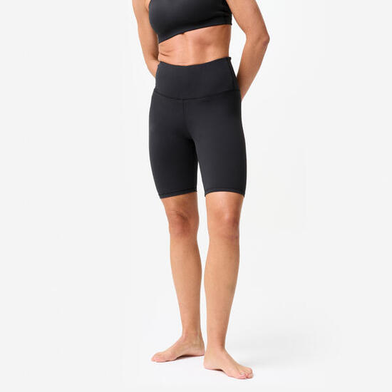 Short biker de yoga et Pilates extensible et doux, Breathe noir