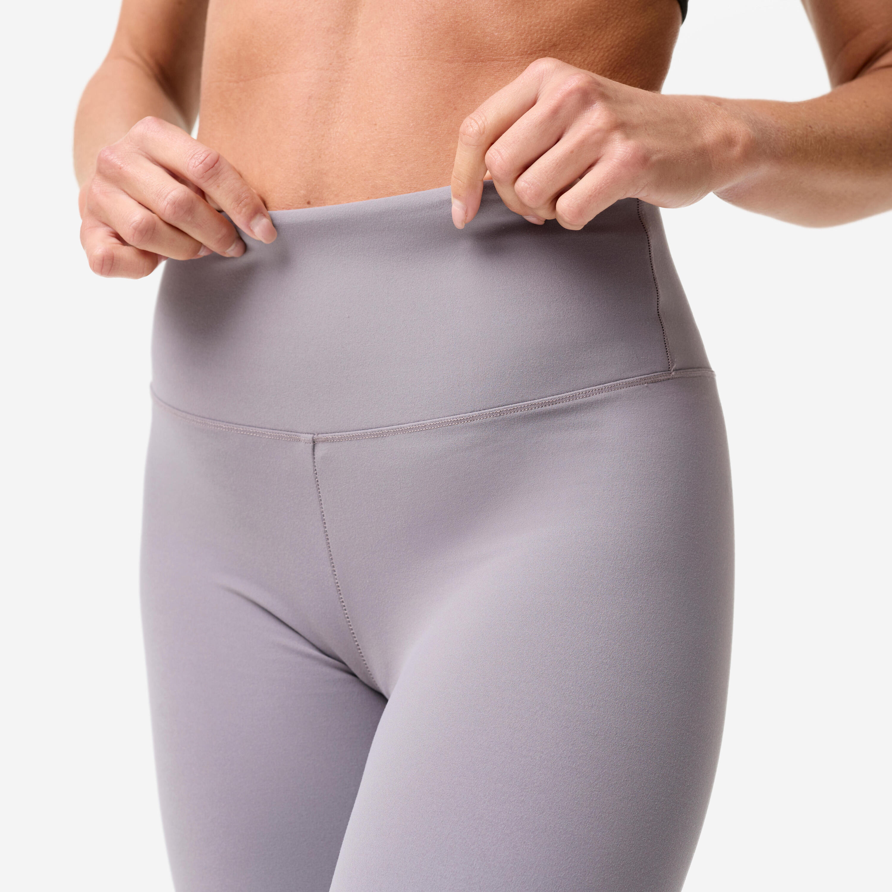 Leggings donna yoga BREATHE traspiranti vita alta modellanti grigi 5/10