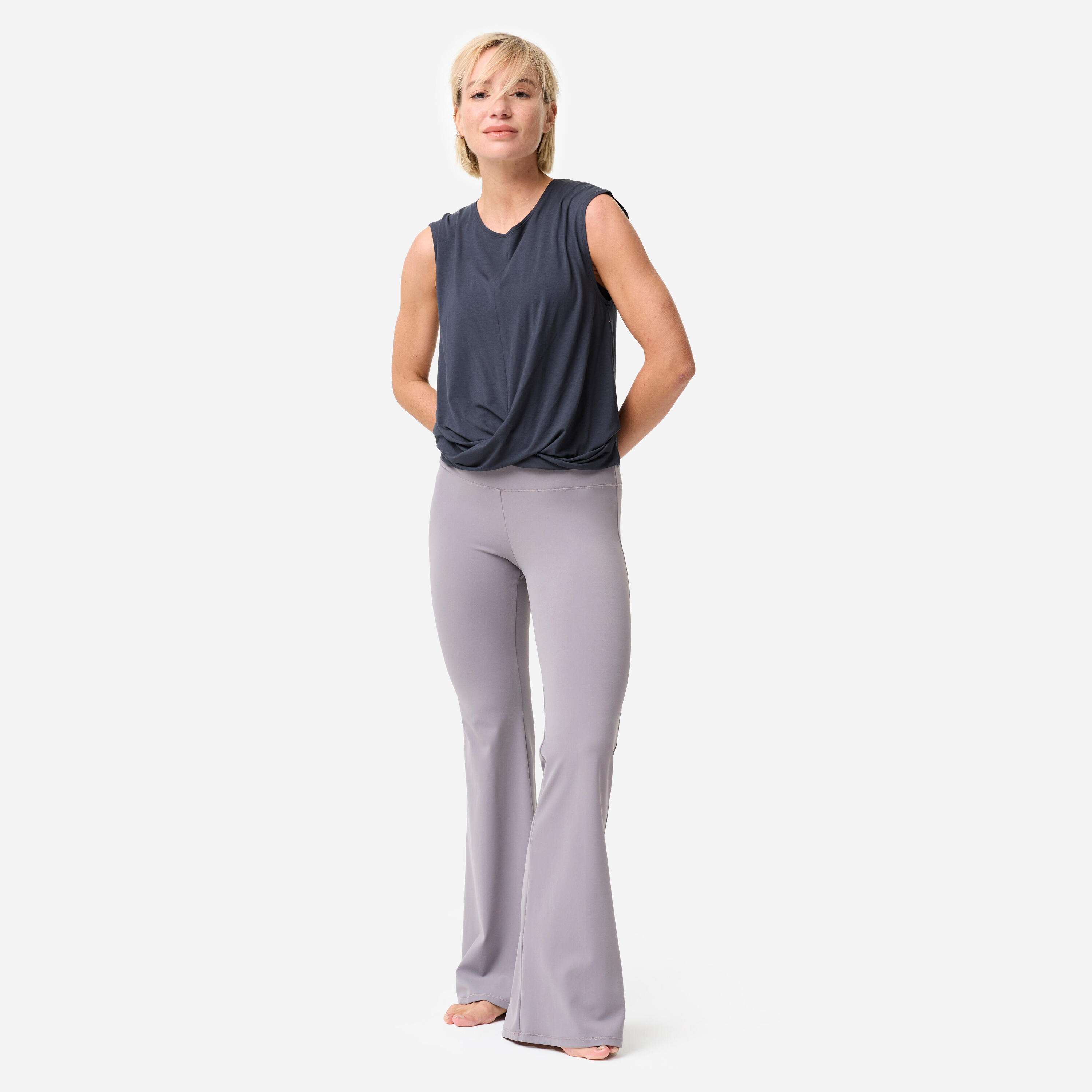 Pantalon de yoga et de pilates évasé, extensible et doux, Breathe 2/11