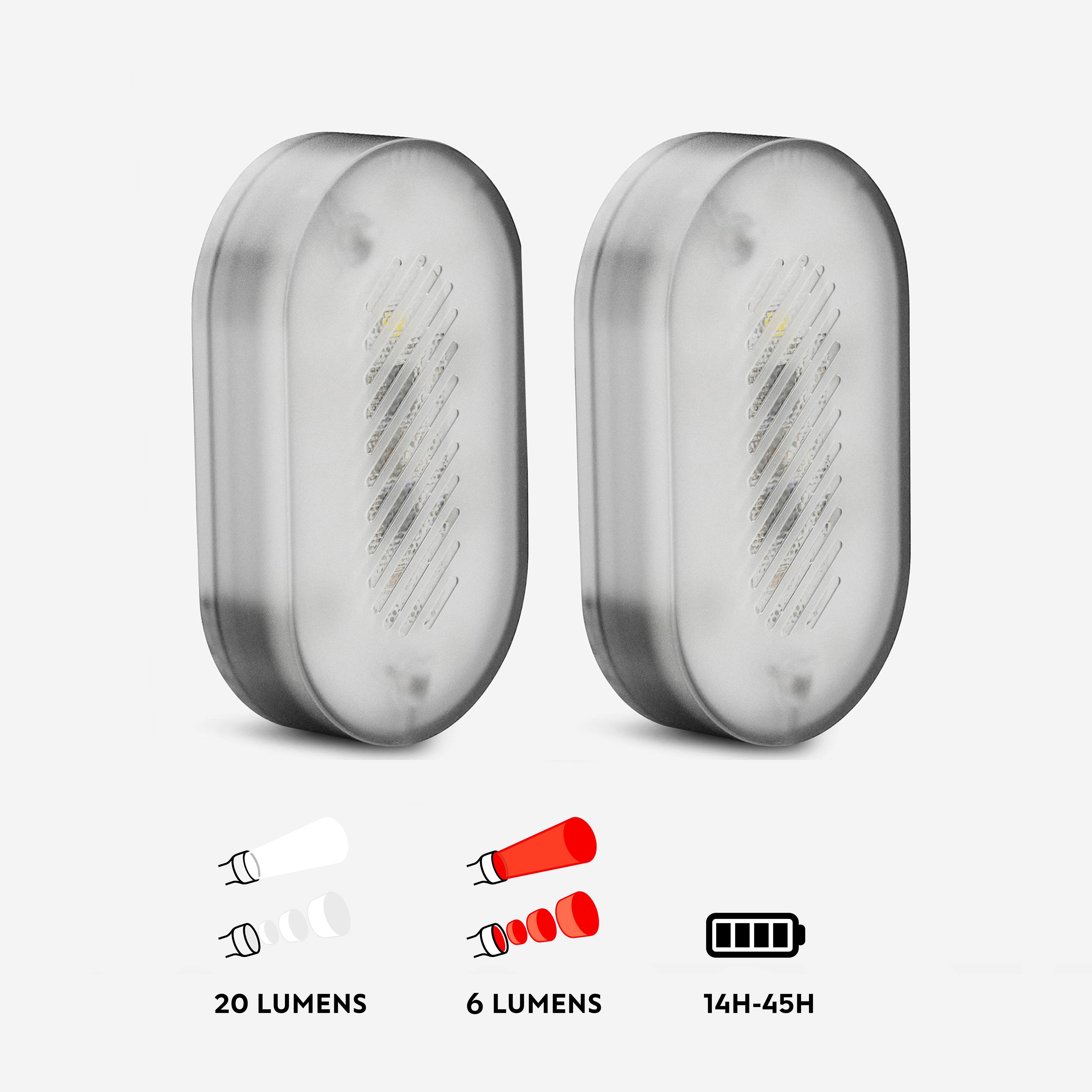 Twin-Pack USB Clip Front/Rear Bike Lights - SL 510 Black - DECATHLON