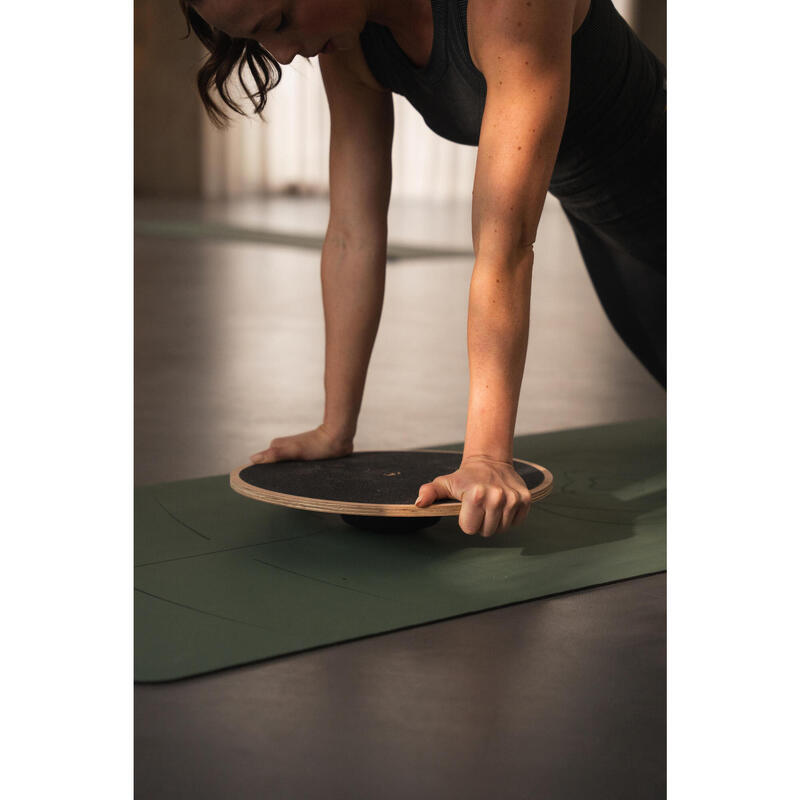 Disc de echilibru din lemn fitness Negru