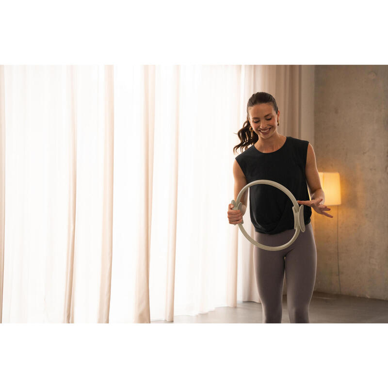 Colanți pentru yoga / pilates elastici, Breathe Gri Damă