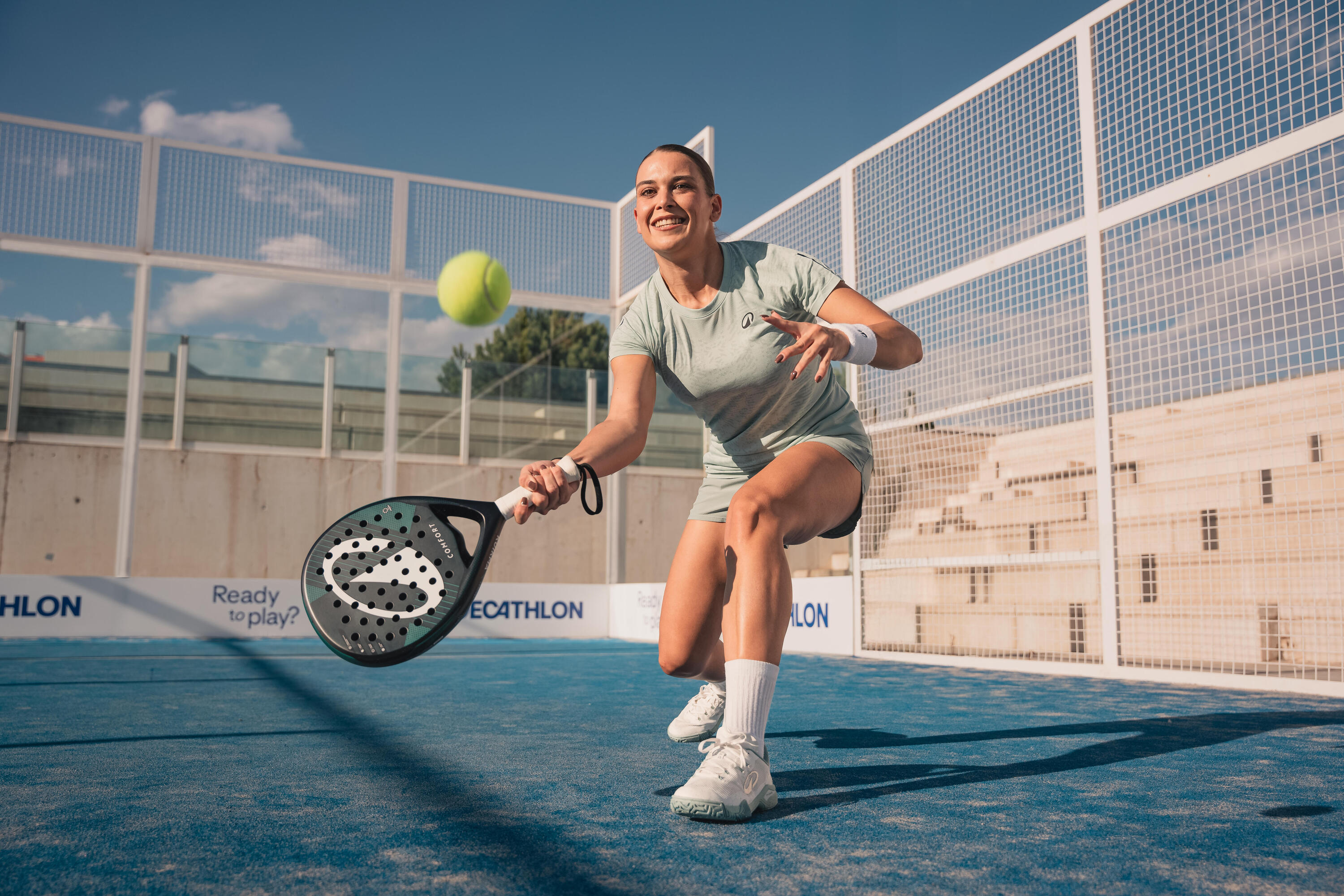 Damen Padel T-Shirt - nahtlos leicht grün 6/6