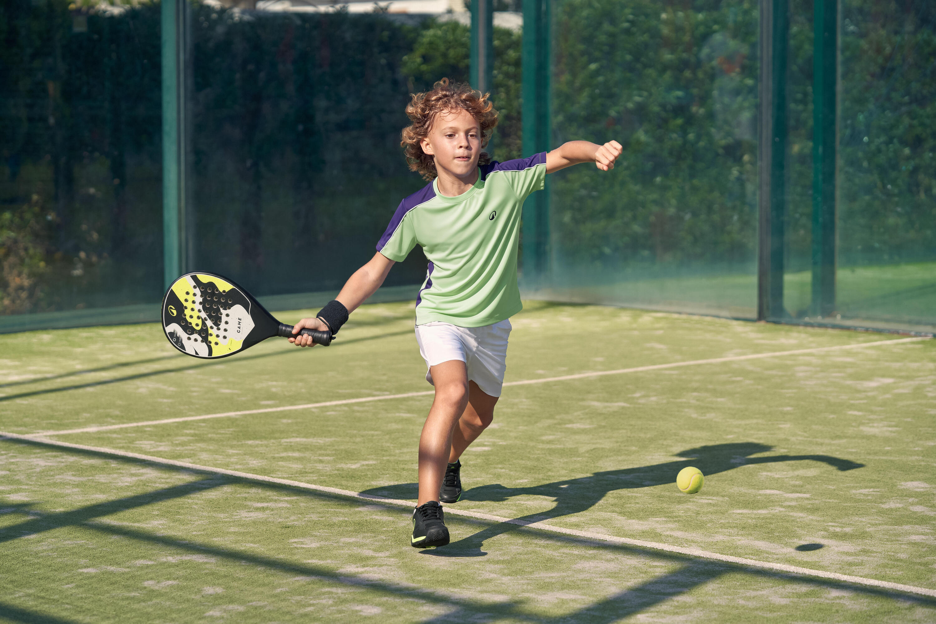 Scarpe padel bambino PS 500 nero-giallo 7/7