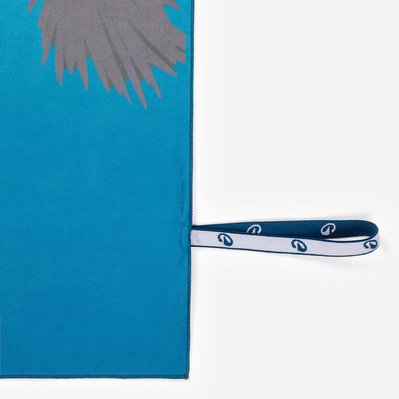 Mikrofiber Havlu - XL Boy - Desenli - Mavi - 110 × 175 cm