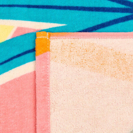 Рушник бавовняний розмір L 145 × 85 см синій з принтом