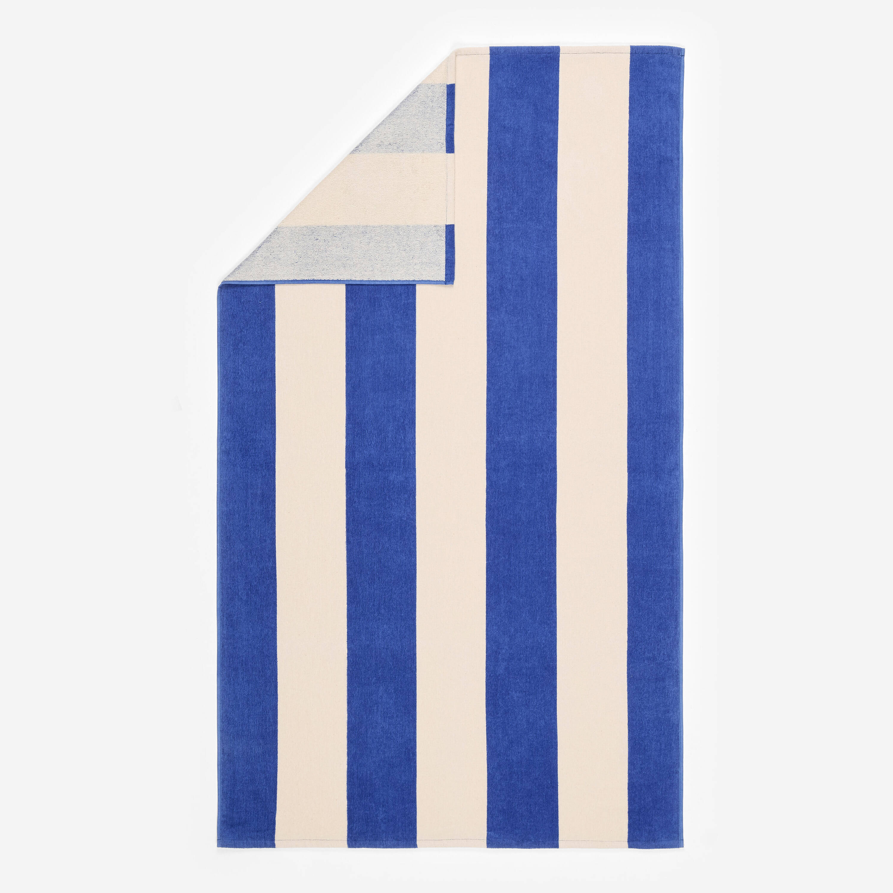 Beach towel size L 145 x 85 cm print stripe blue white -  2