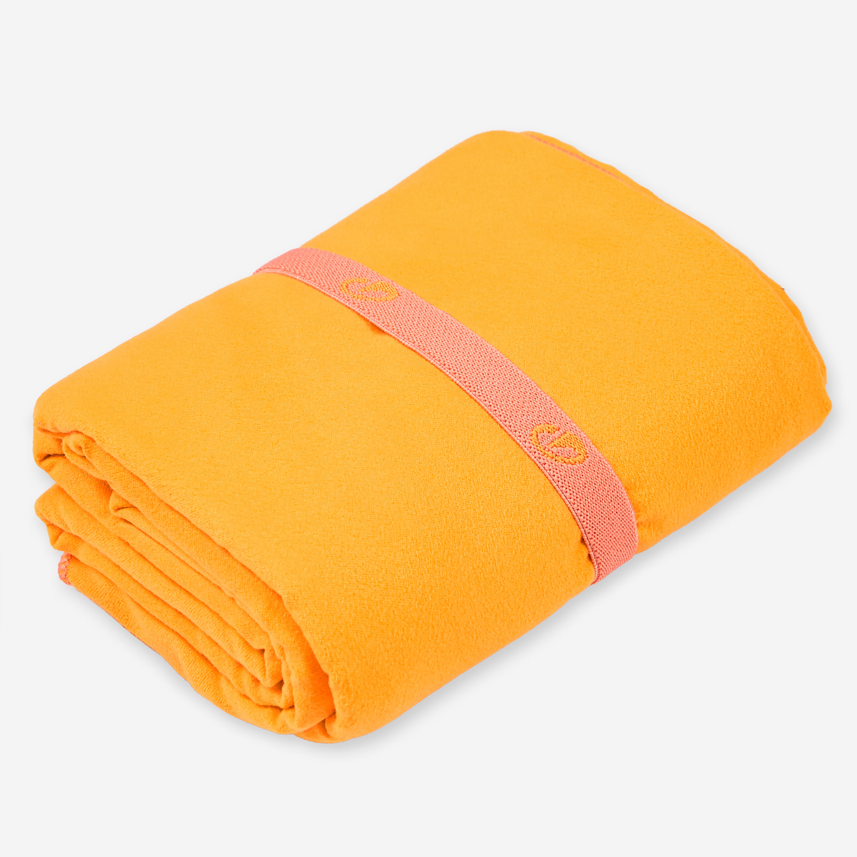Microfibre Swimming Towel Size L 80 x 130 cm, orange - DECATHLON