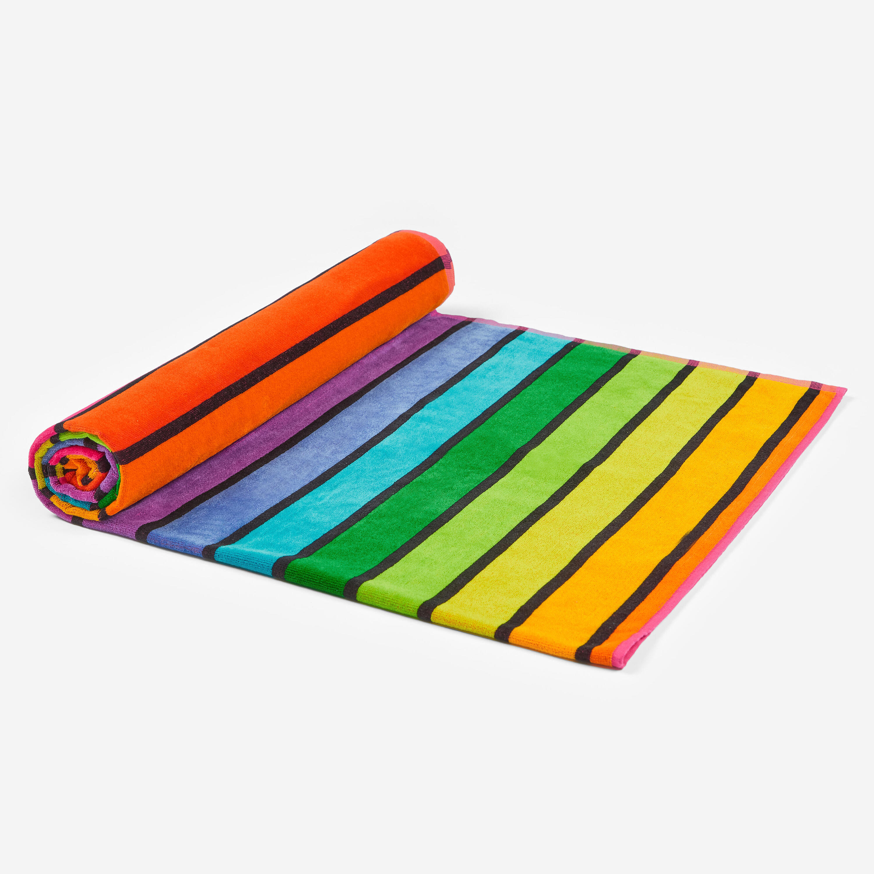 Ręcznik z bawełny Decathlon 180 x 140 cm dwustronny żakardowy 2/3