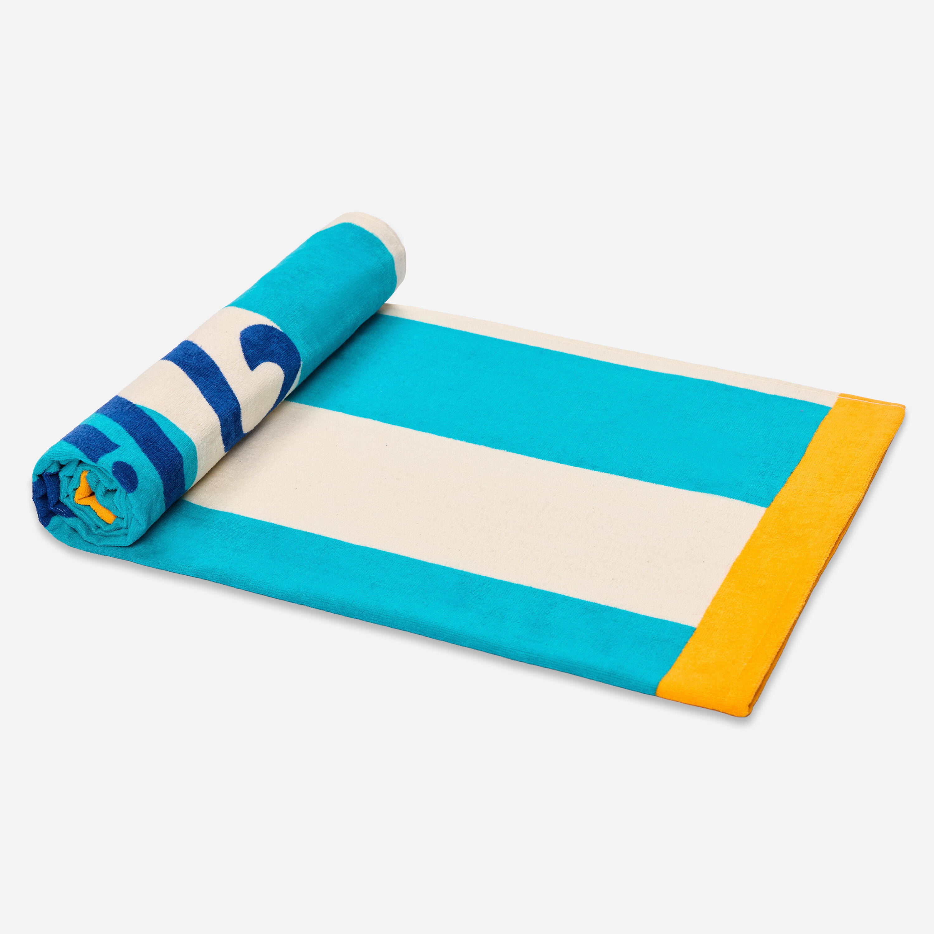 Toalha de banho tamanho L 145 x 85 cm, estampado swim turquesa 2/5