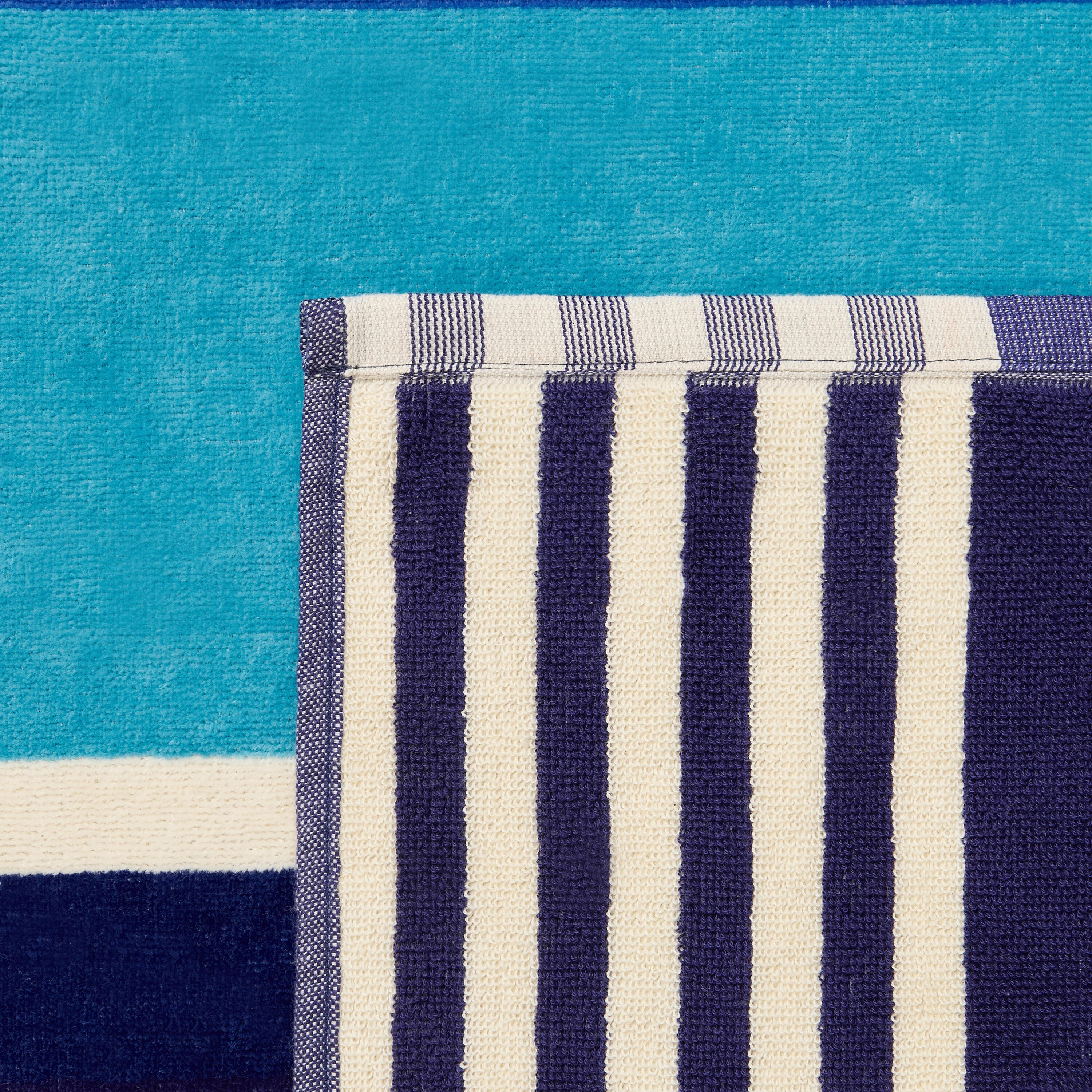 Serviette de plage en coton double face XL 180 x 140 cm, bleu jacquard 3/3