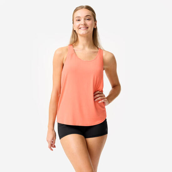 Débardeur danse moderne fluide femme, orange pastel