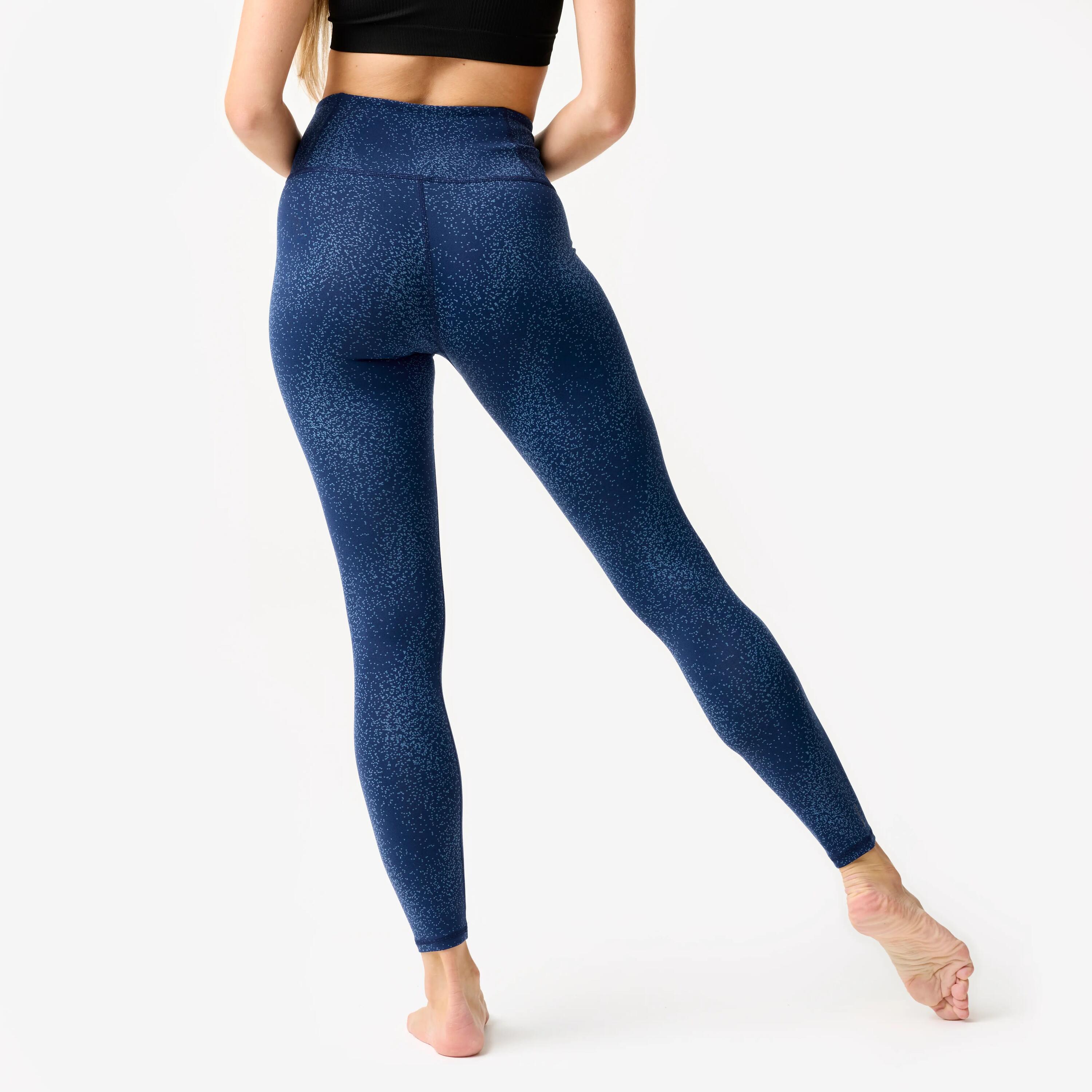 Leggings Danza Mujer Azul Estampados Talle Alto Cintura Plana 4/10