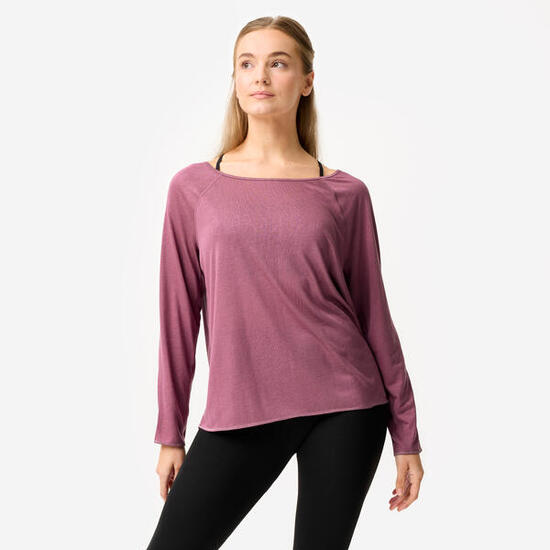 T-shirt danse modern jazz manches longues femme, violet clair