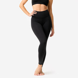 Leggings Danza Moderna Mujer Gris-Negro Talle Alto Cintura Plana