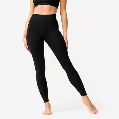 Legging voor dames voor dansen hoge taille zwart