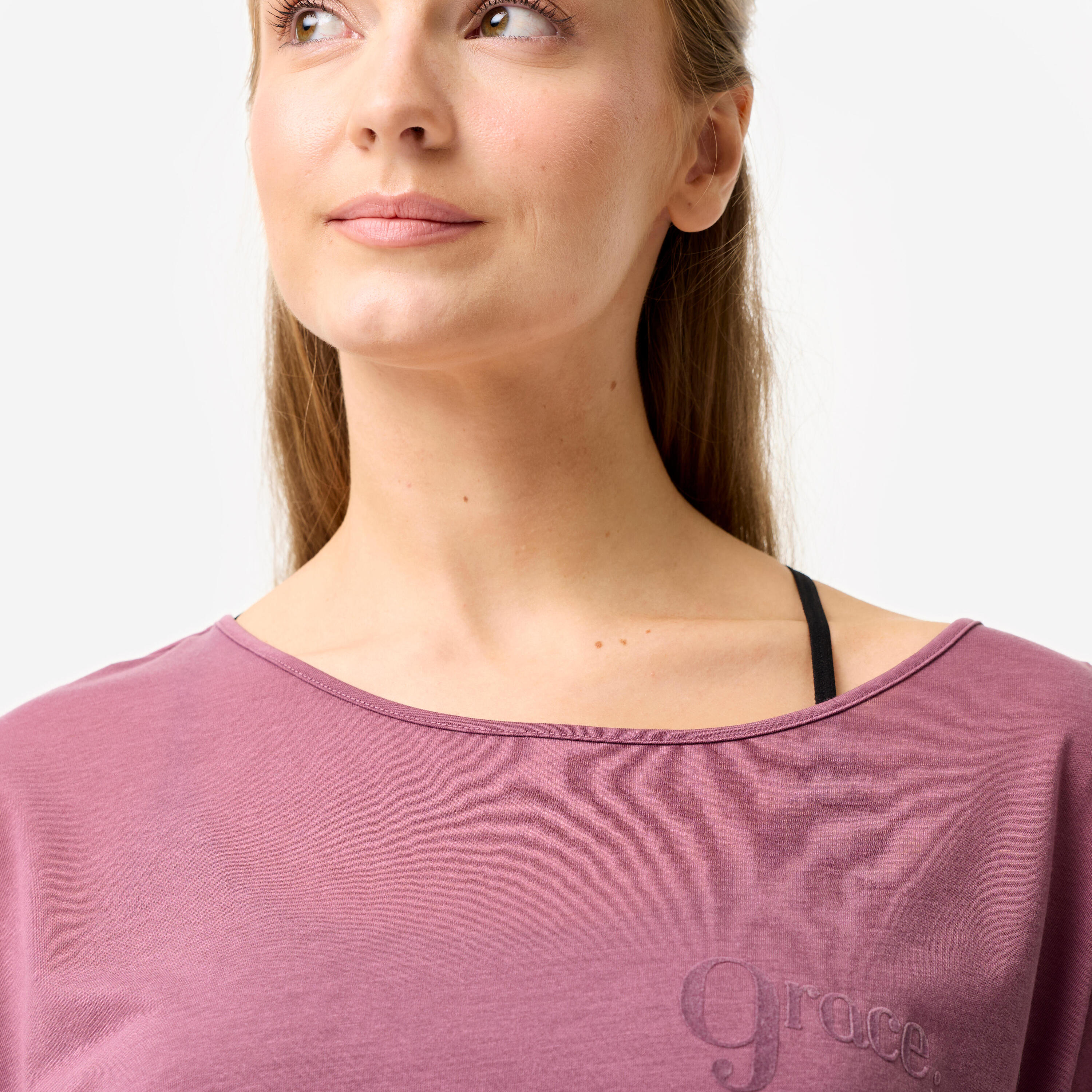 T-shirt danse moderne, manches courtes fluides femme, violet 6/11